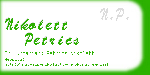 nikolett petrics business card